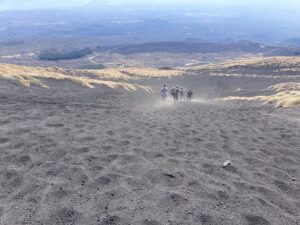 Descending Mt Etna
